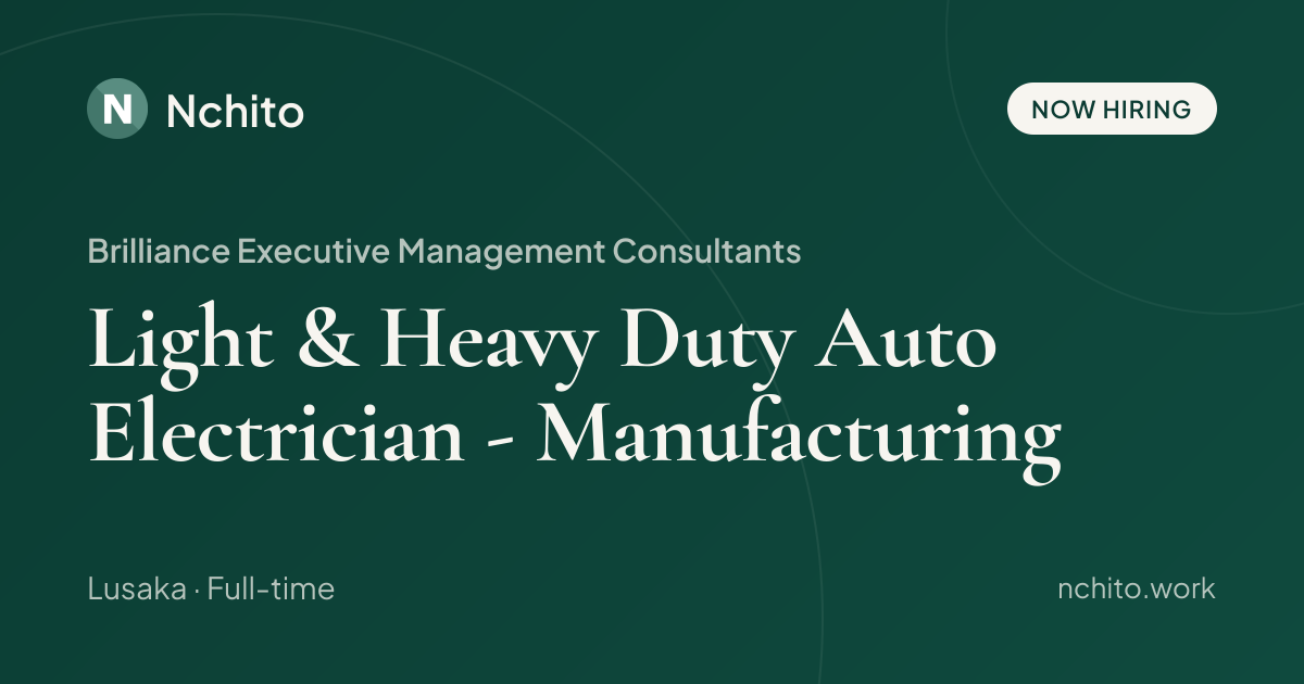 Light & Heavy Duty Auto Electrician - Manufacturing at Brilliance ...